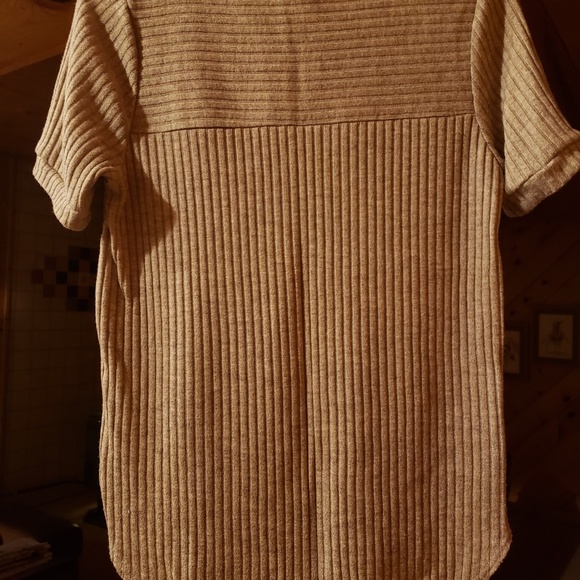 Pitaya Lazy Sundays Short Sleeve Sweater Top Brown Tan Small - Picture 10 of 11